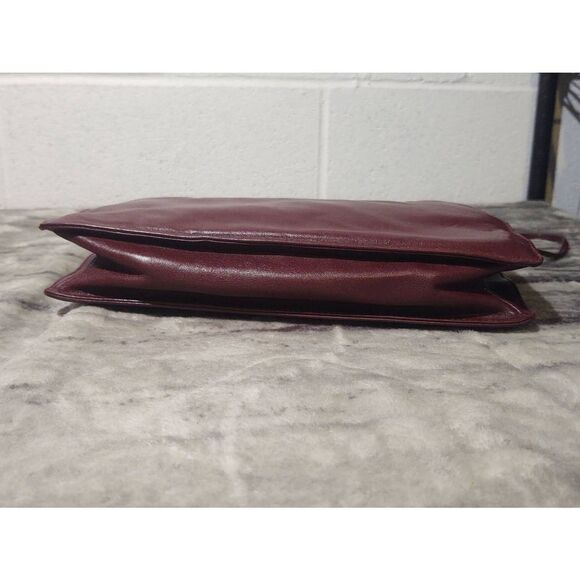 VTG Givenchy SAC A MAIN 80s Maroon Leather Envelope Crossbody Shoulder Bag Purse - Picture 4 of 6